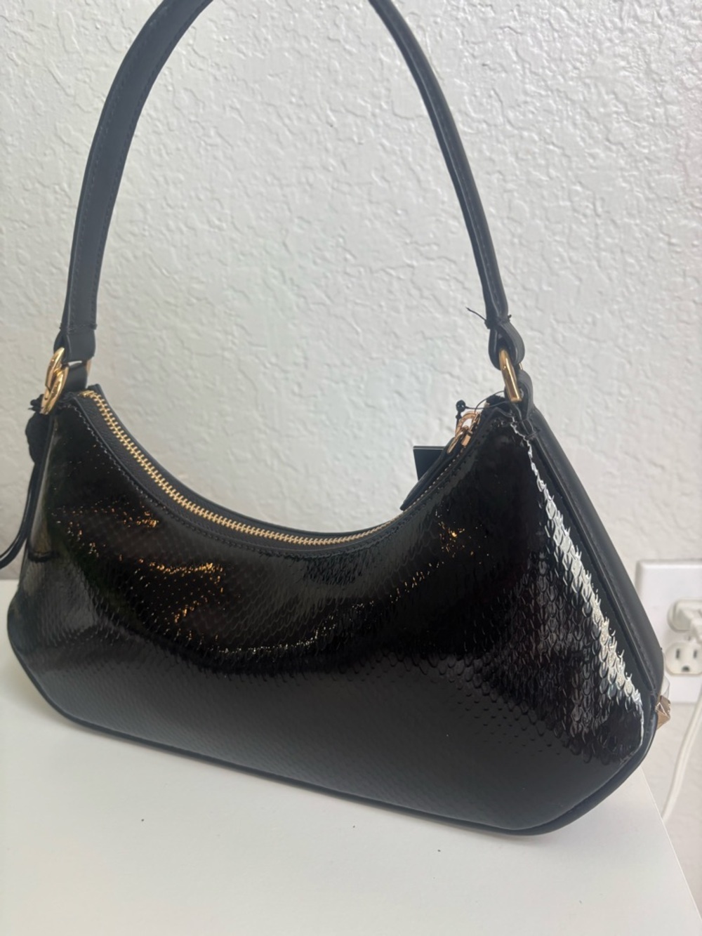 KARL LAGERFELD Black Embroidered Shoulder Bag - Picture 5 of 11
